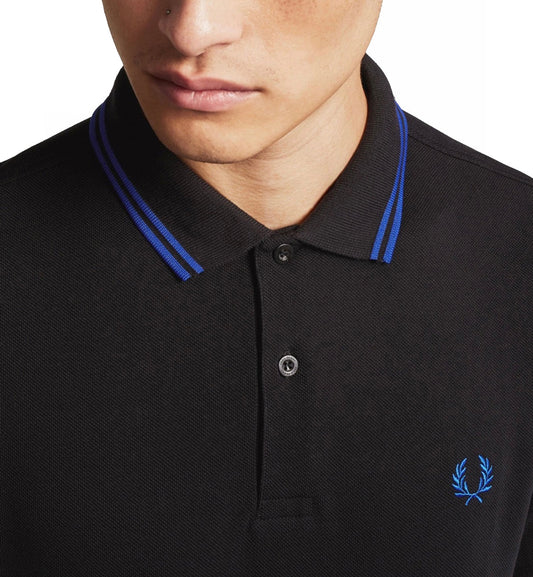 Fred Perry Blue Double Stripe Black Polo Shirt