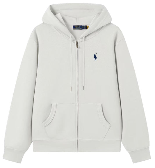 Ralph Lauren Small Logo Zipped Hoodie (White)
