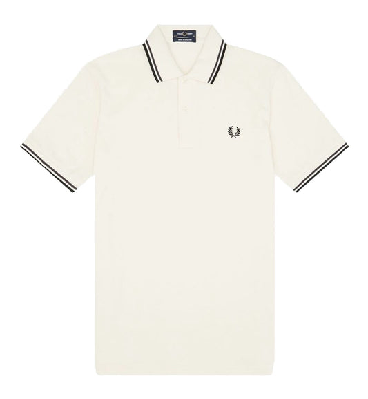 Fred Perry Black Grey Stripe White Polo Shirt
