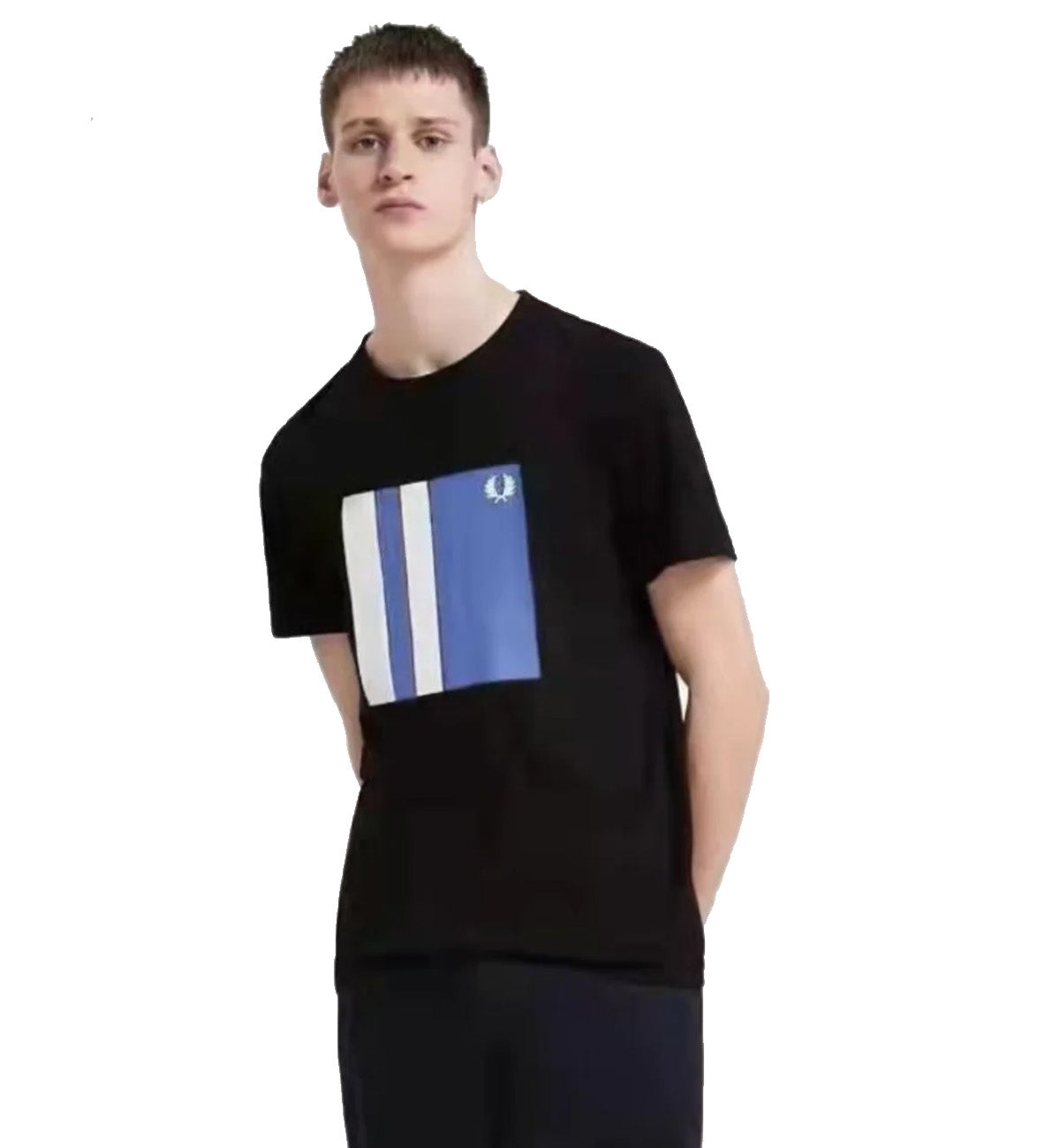 Fred Perry White Tipped Graphic Tee (Black)