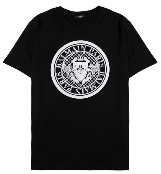 Balmain Flocked Coin T-Shirt (Black)