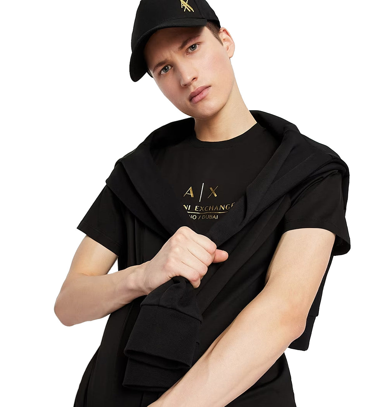 Armani Exchange Center Crew Logo Tee (Black)