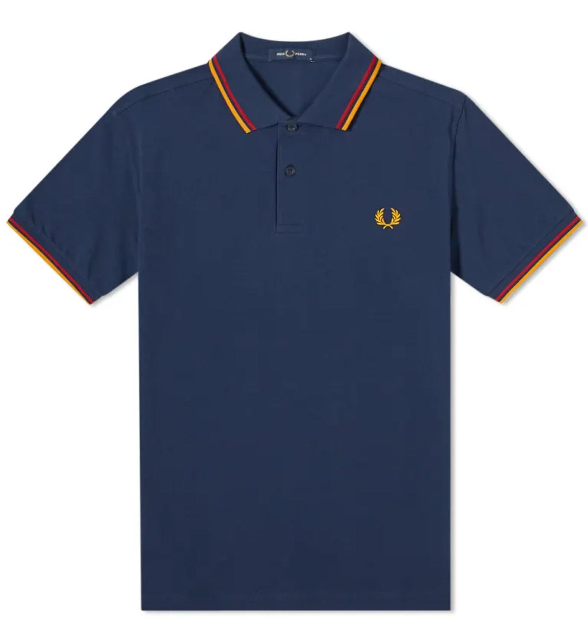 Fred Perry Yellow Red Stripe Navy Polo Shirt