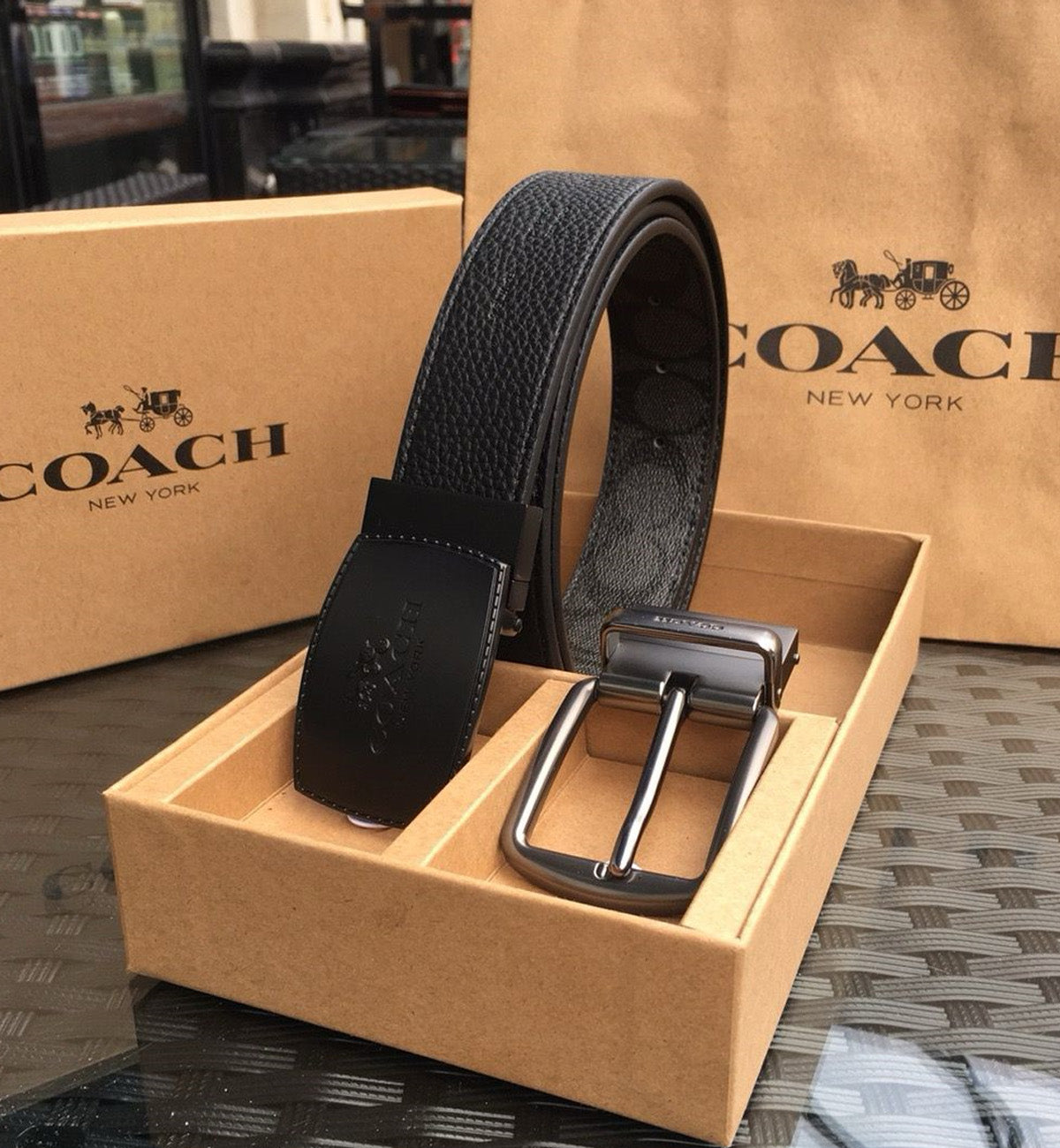 Coach Double Buckle Head Belt V6