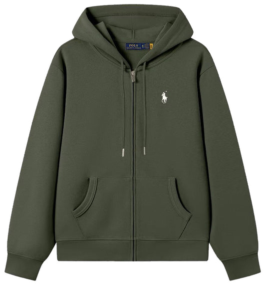 Ralph Lauren Small Logo Zipped Hoodie (Green)