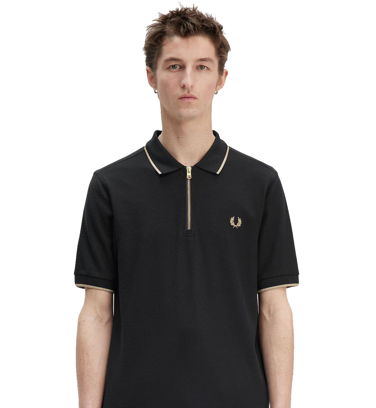 Fred Perry Neck Zip Crepe Piqué Polo Shirt