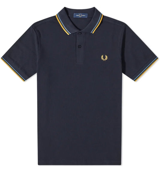 Fred Perry Golden Blue Stripe Midnight Blue Polo Shirt