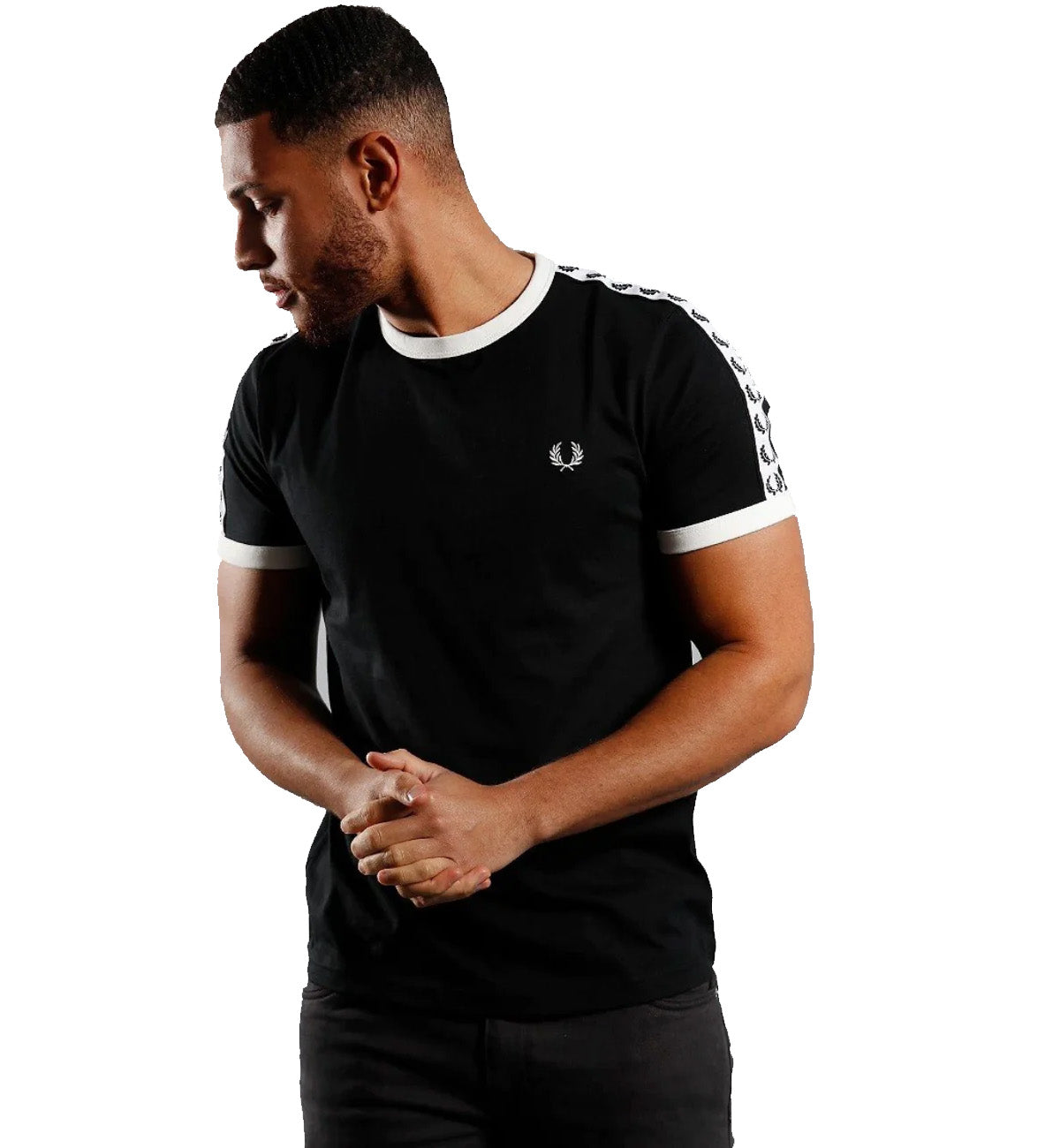 Fred Perry Taped Ringer Tee (Black)