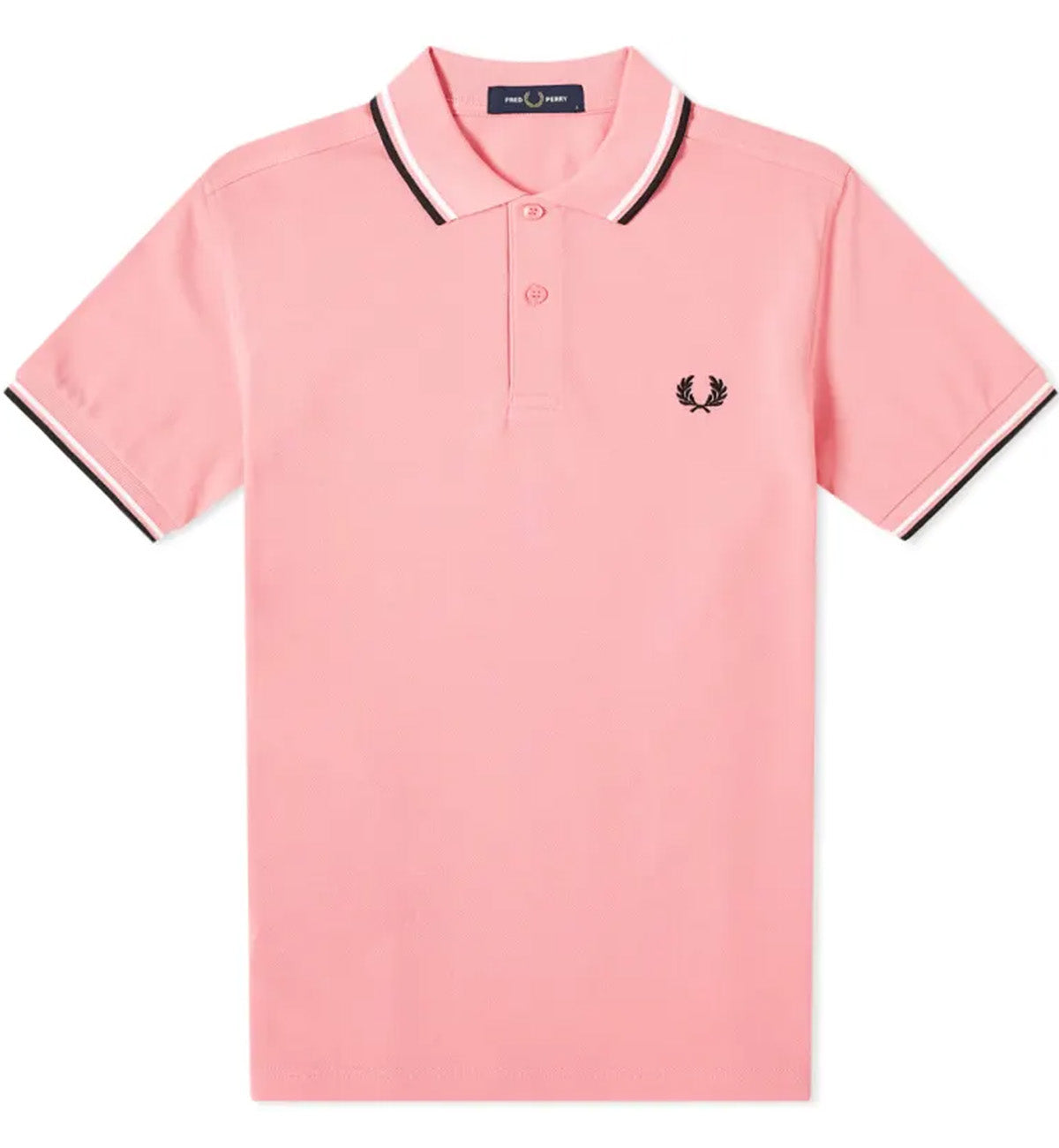 Fred Perry Black White Twin Tipped Pink Polo Shirt