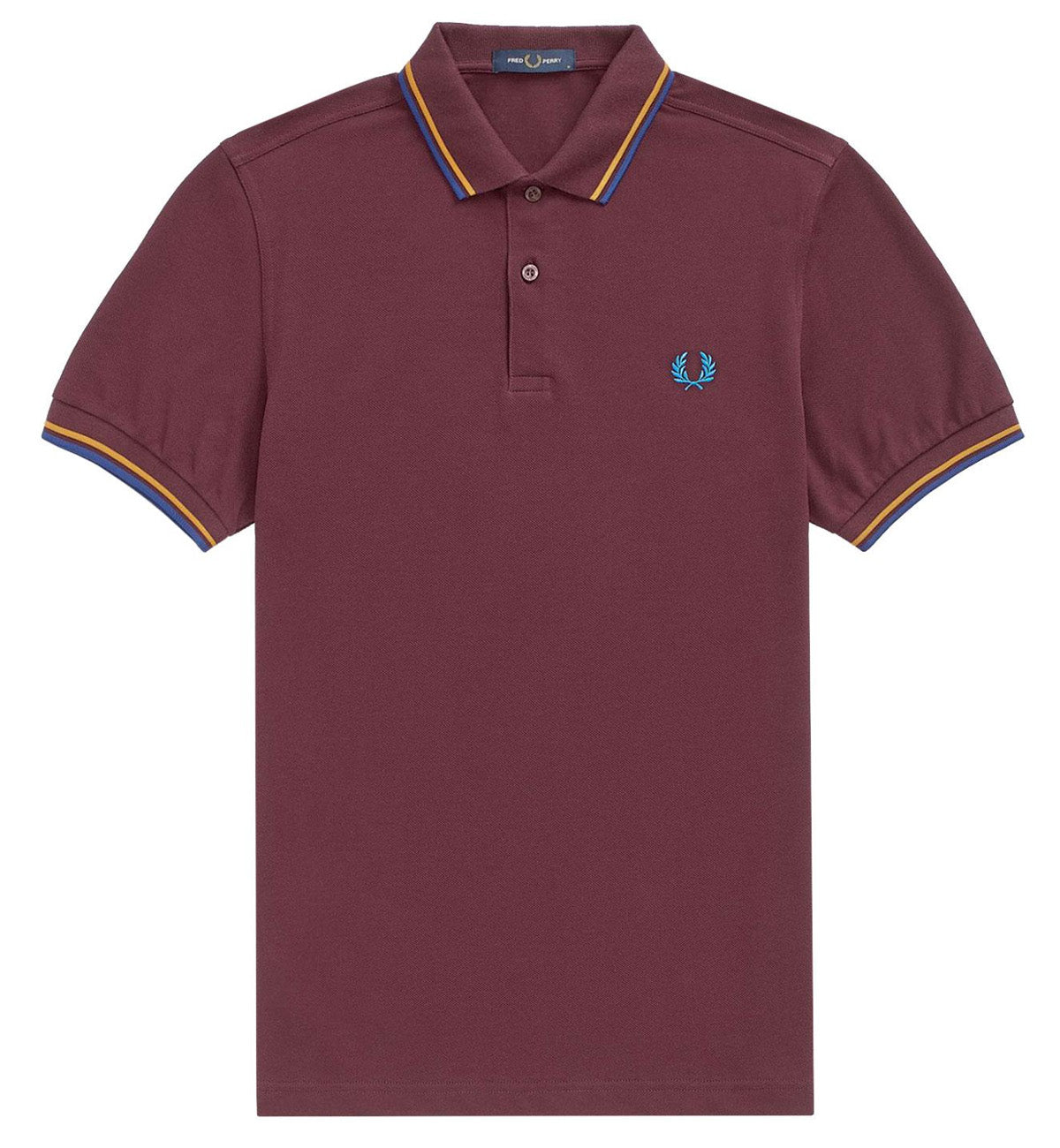 Fred Perry Blue Yellow Stripe Plum Polo Shirt