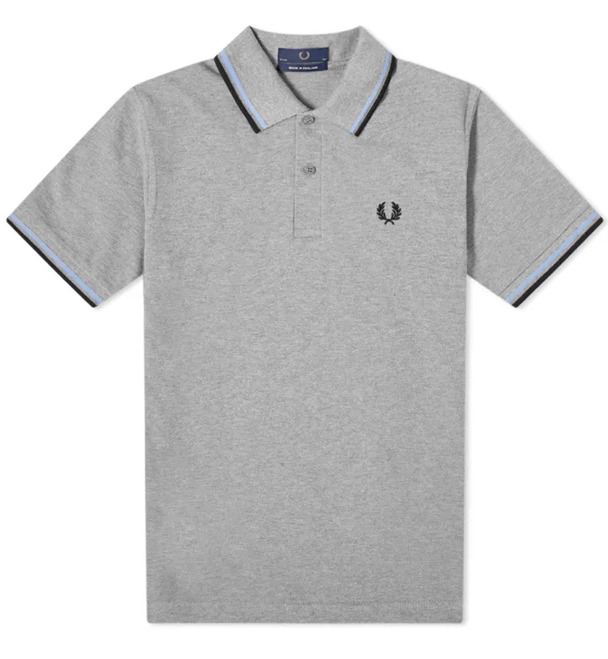 Fred Perry Black Cyan Stripe Grey Polo Shirt