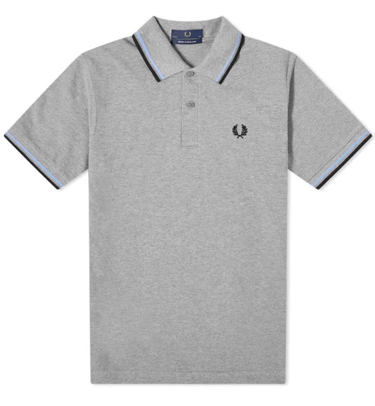 Fred Perry Black Cyan Stripe Grey Polo Shirt