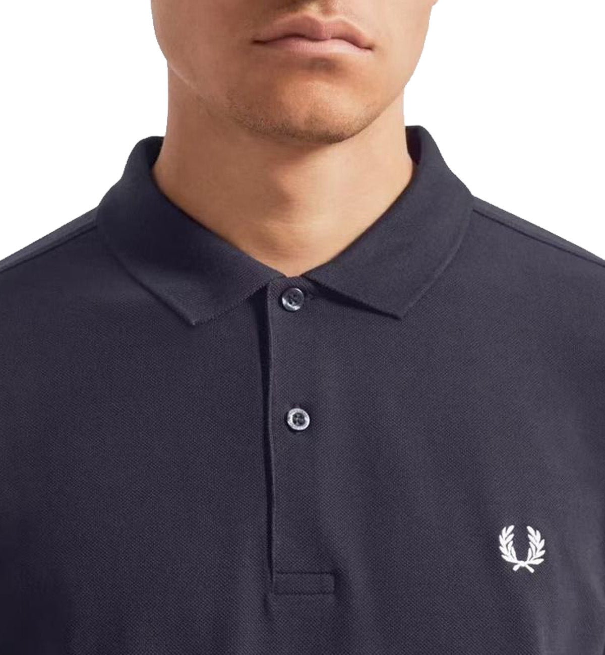 Fred Perry Textured Knit Polo T-shirt - Dark Blue