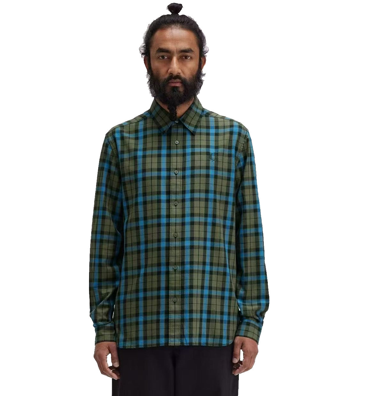 Fred Perry Long Sleeved Tartan Shirt (Green)