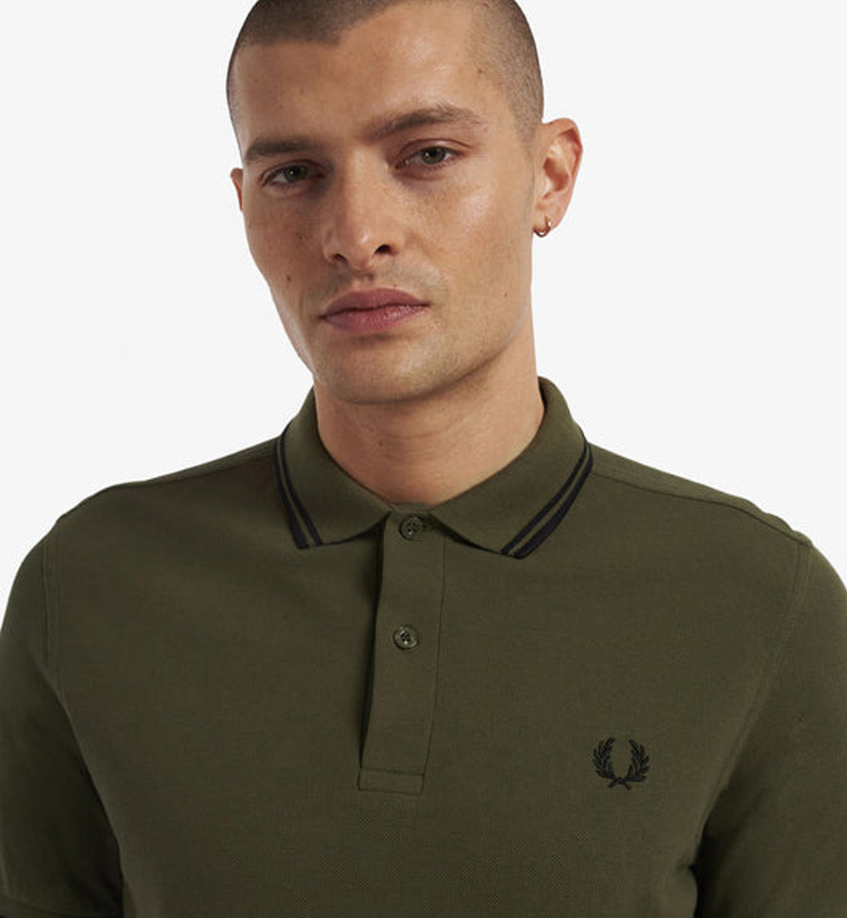 Fred Perry Black Twin Tipped Dark Green Polo Shirt