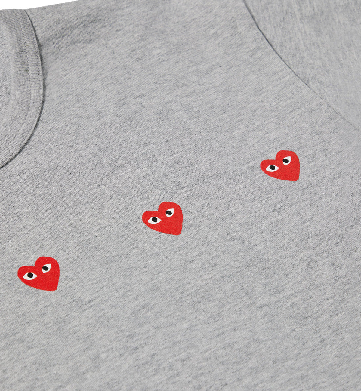CDG Play Multi Red Heart T-Shirt (Grey)