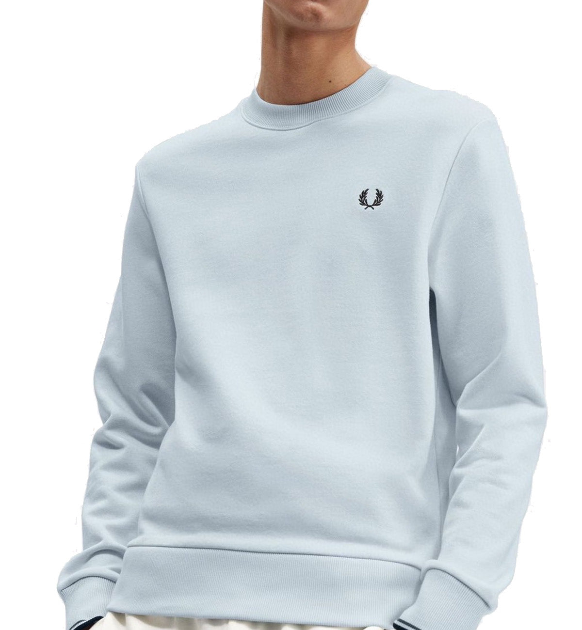Fred Perry Crew Neck Sweatshirt (Light Ice)