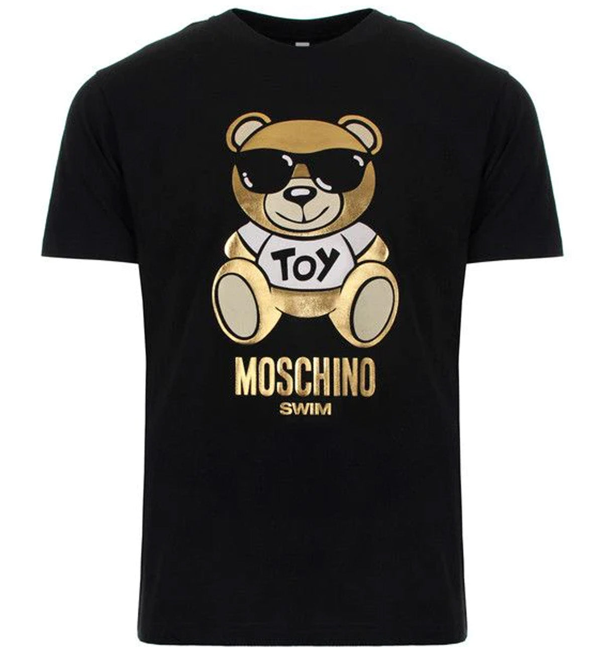 Moschino Swim Bear Gold Foil Toy T-Shirt (Black)