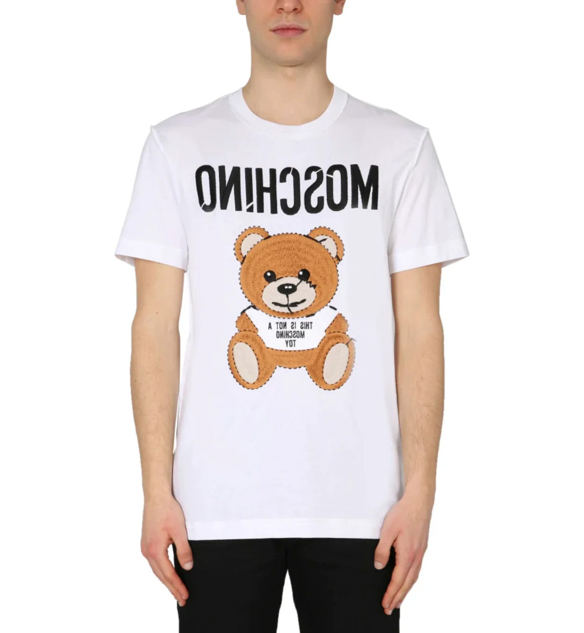 Moschino Embroidered Inside Out Teddy Bear T-Shirt (White)
