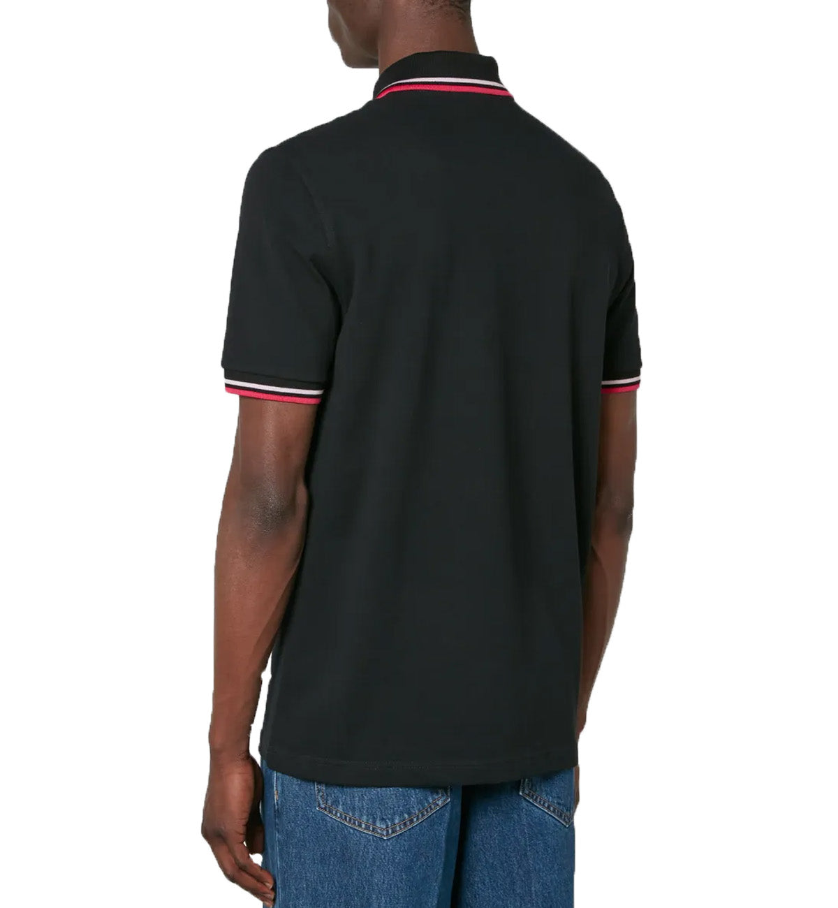 Fred Perry Red White Stripe Black Polo Shirt