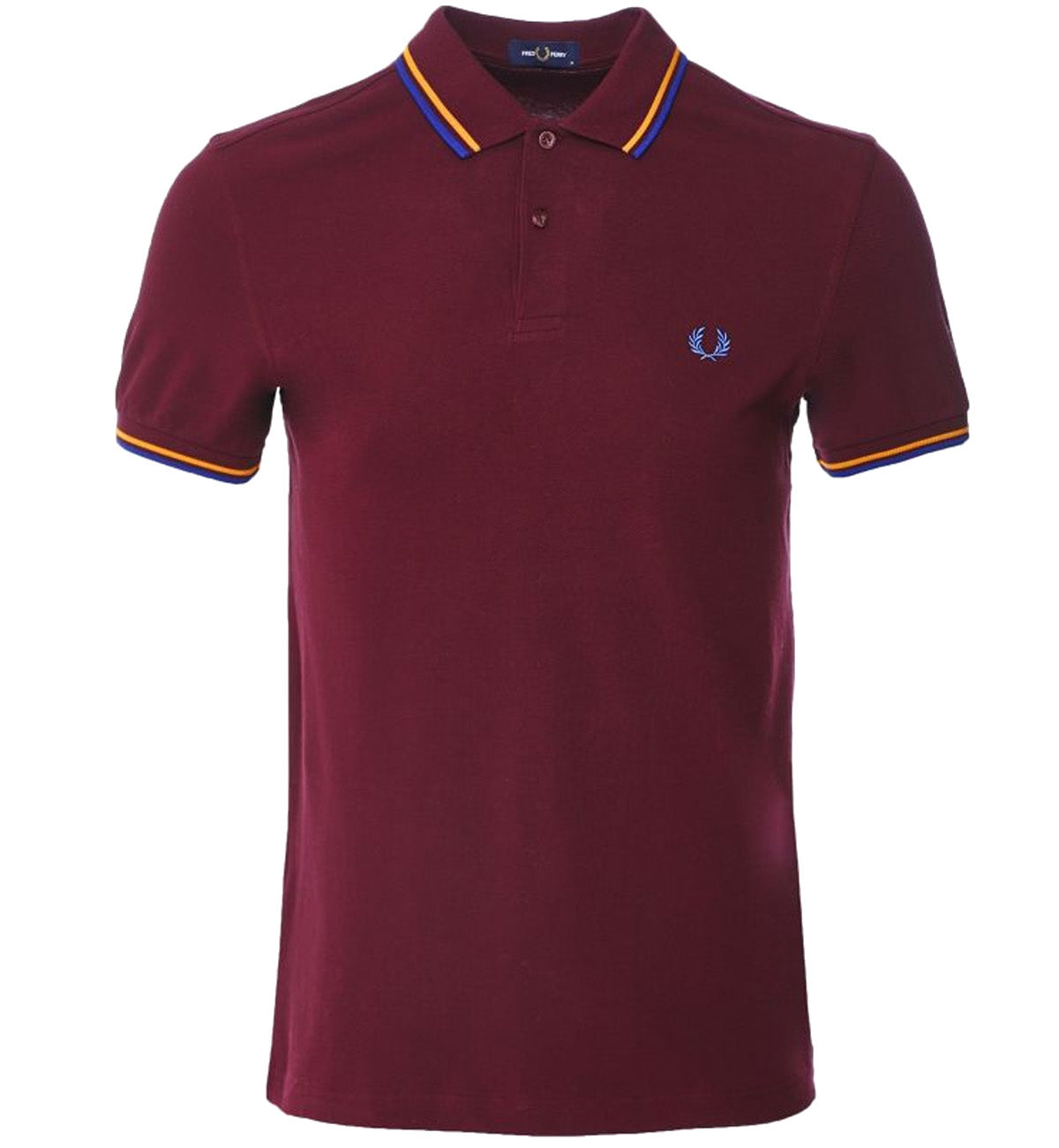 Fred Perry Blue Yellow Stripe Maroon Polo Shirt