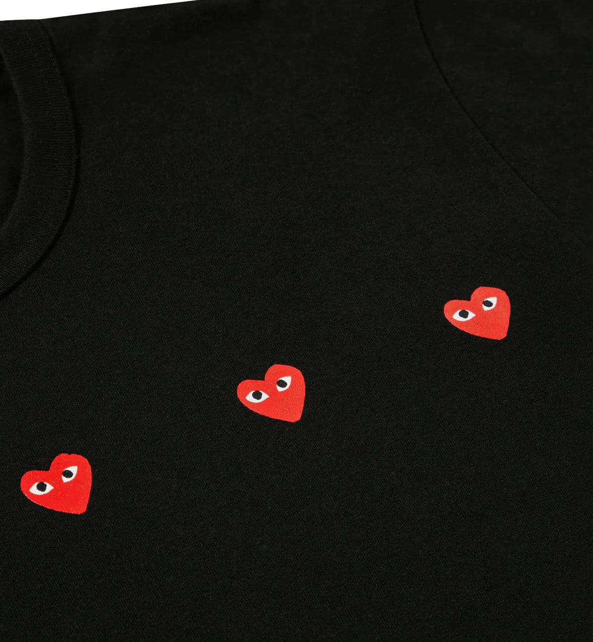 CDG Play Multi Red Heart T-Shirt (Black)
