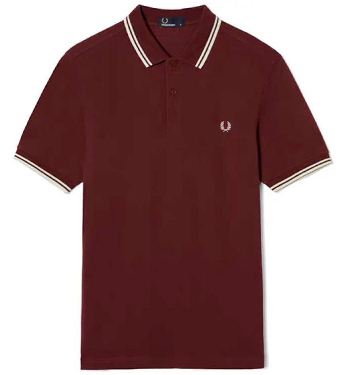 Fred Perry White Double Stripe Red Polo Shirt