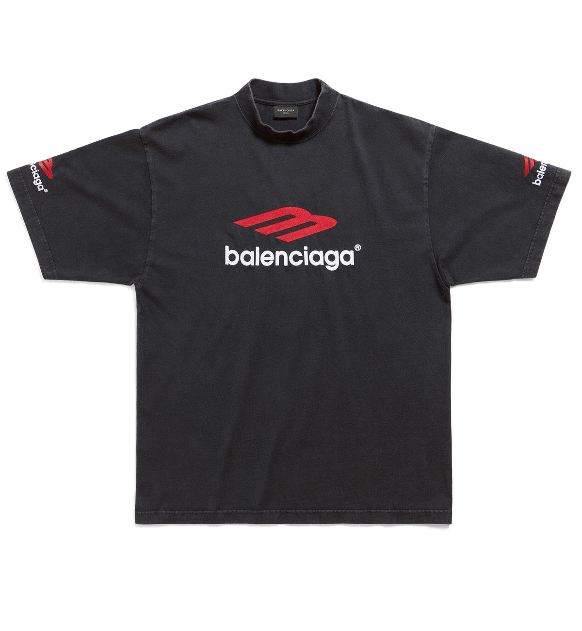 Balenciaga 3B Sports Icon T-shirt Medium Fit In Black Faded