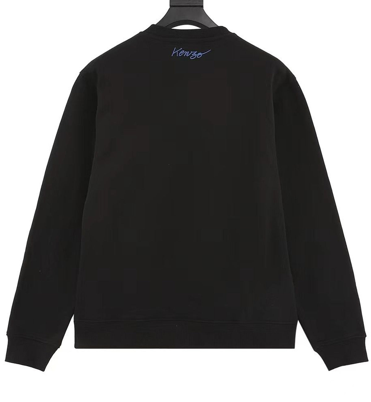 Kenzo Blue Front Poppy Flower Black Sweatshirt
