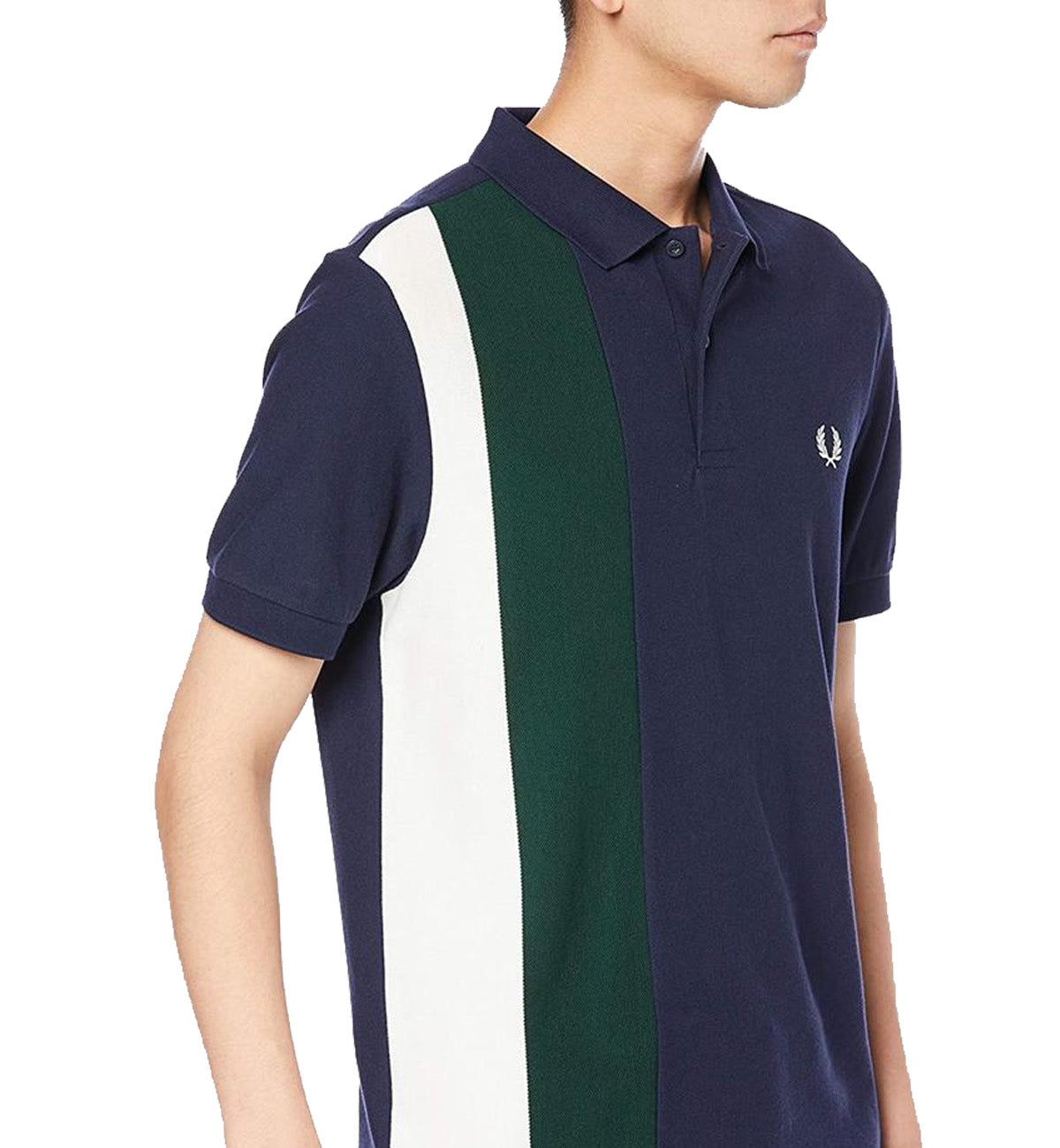 Fred Perry Side Panel Stripe Polo Shirt (Carbon Blue)