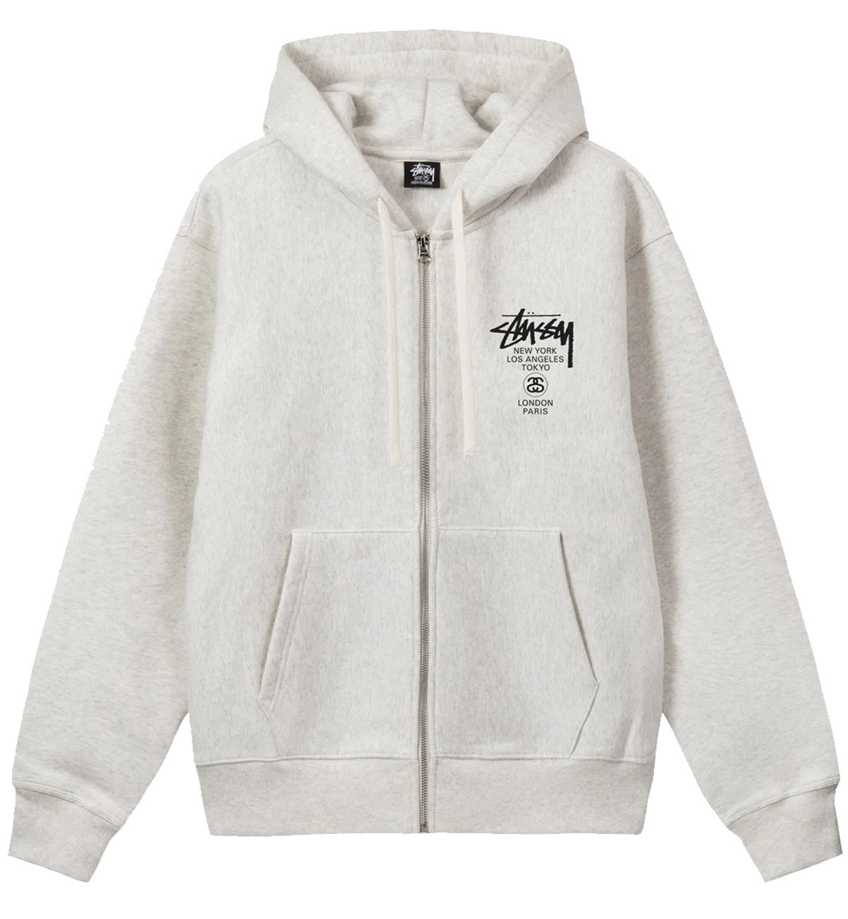 Stussy World Tour Zipped Hoodie (Grey)