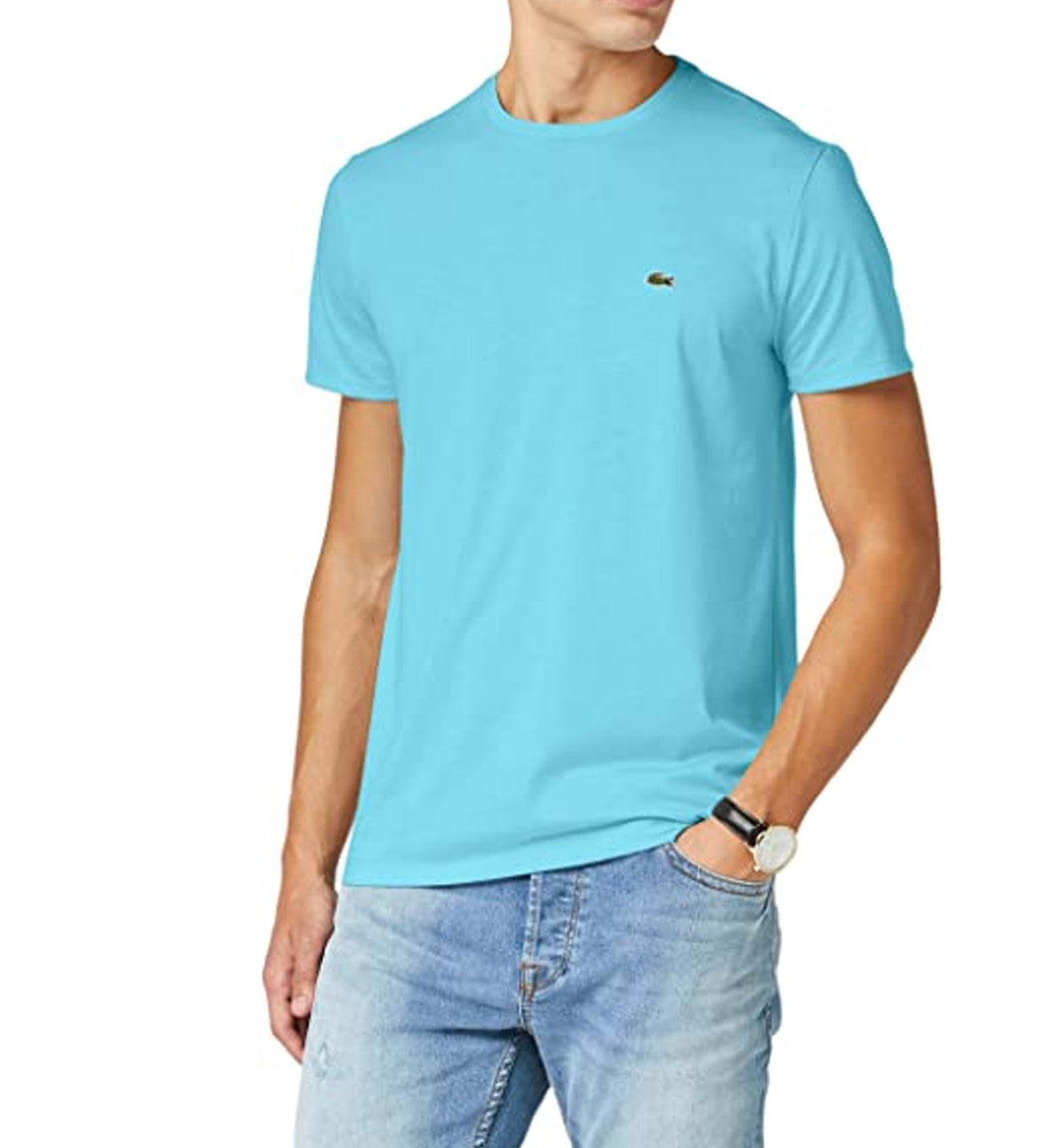 SUPERPROMO Lacoste Round Neck Small Logo T-Shirt (Haiti Blue)