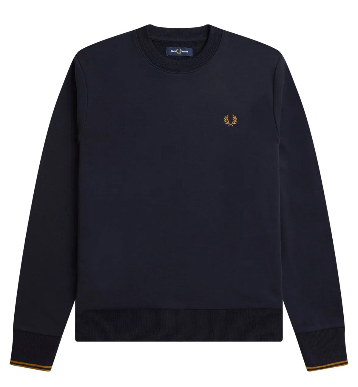 Fred Perry Crew Neck Sweatshirt (Navy Dark Caramel)