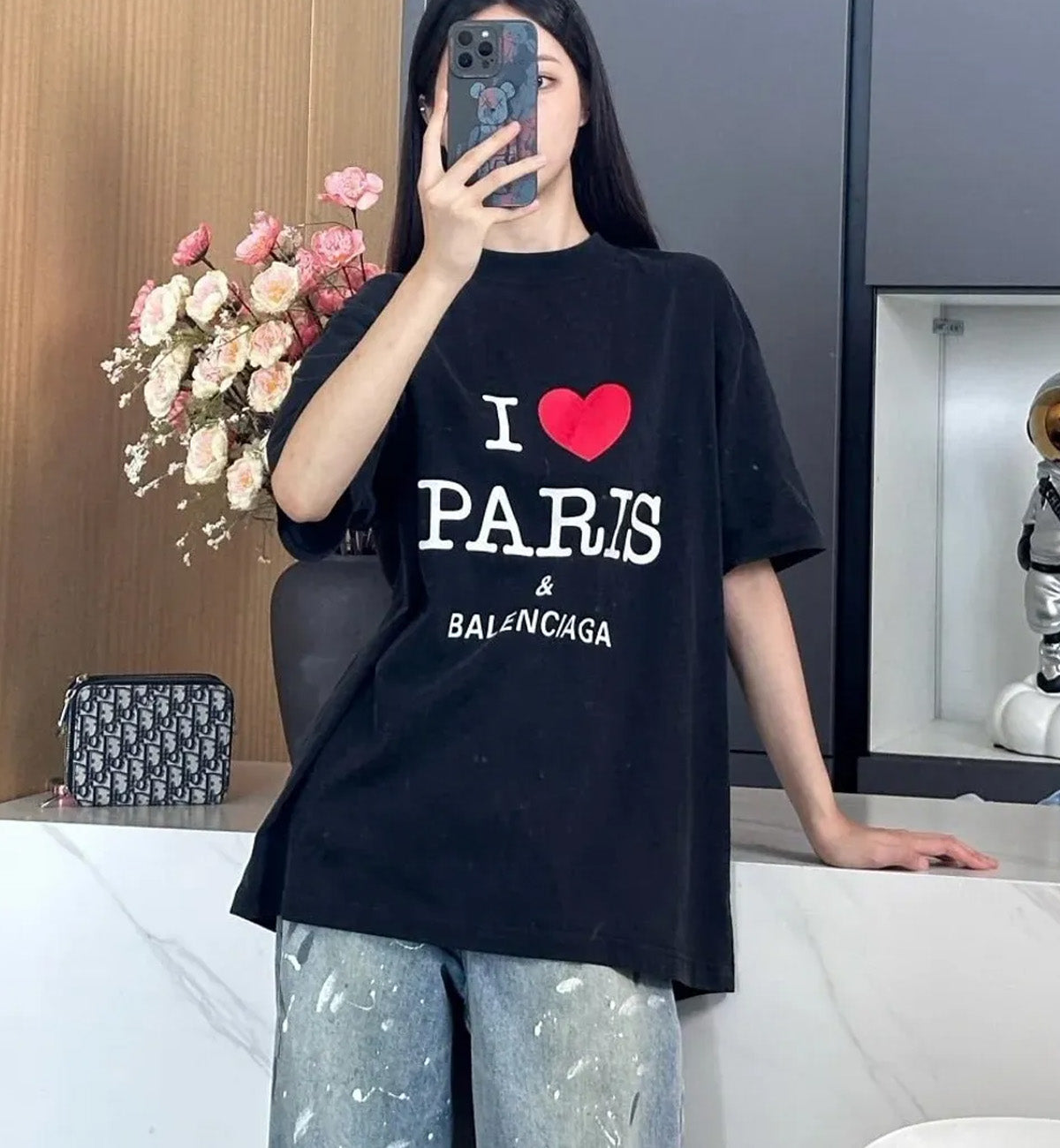 Balenciaga I Love Paris T-Shirt (Black)