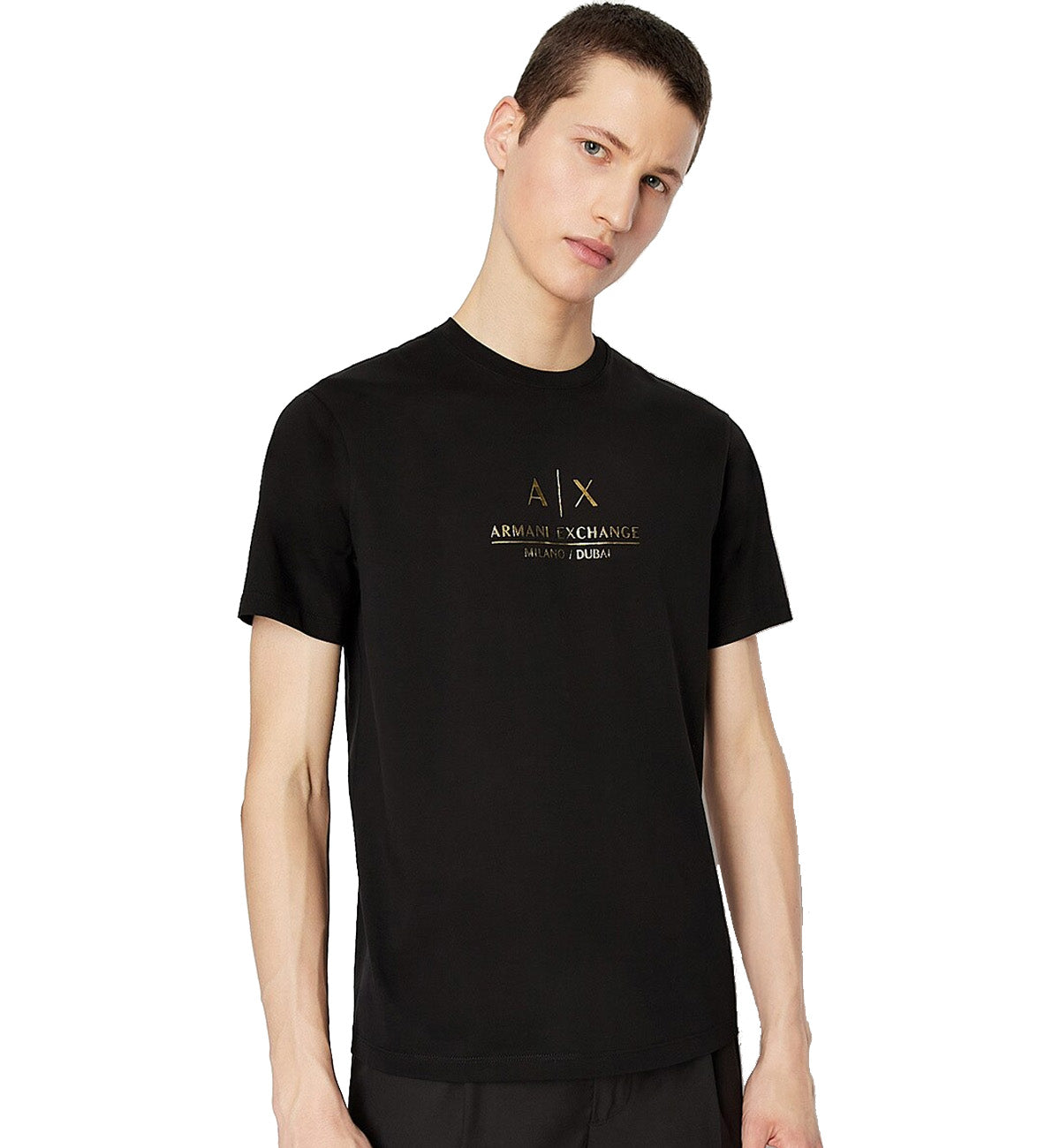 Armani Exchange Center Crew Logo Tee (Black)