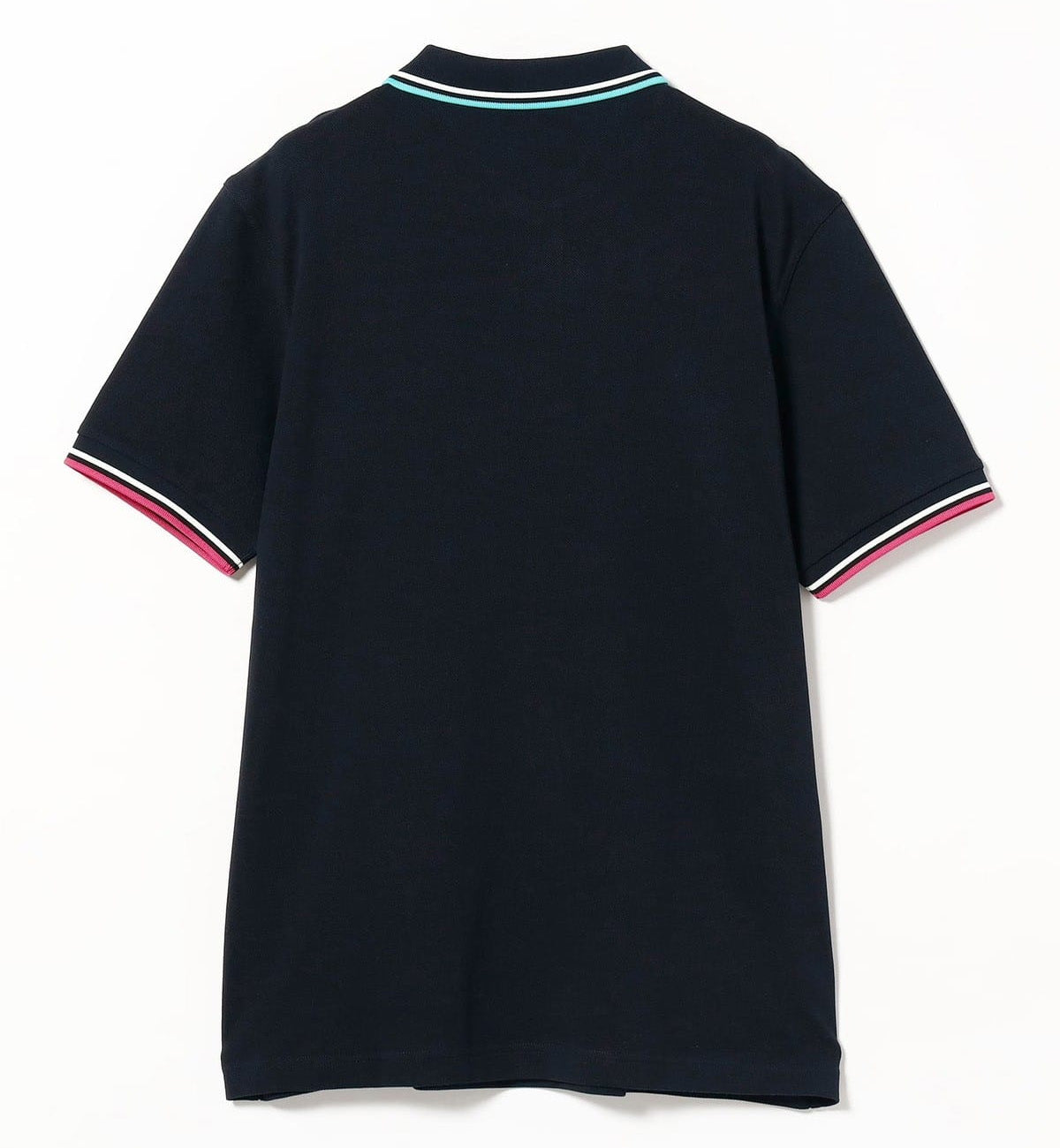 Fred Perry Cyan Pink Mix Stripe Polo Black Shirt
