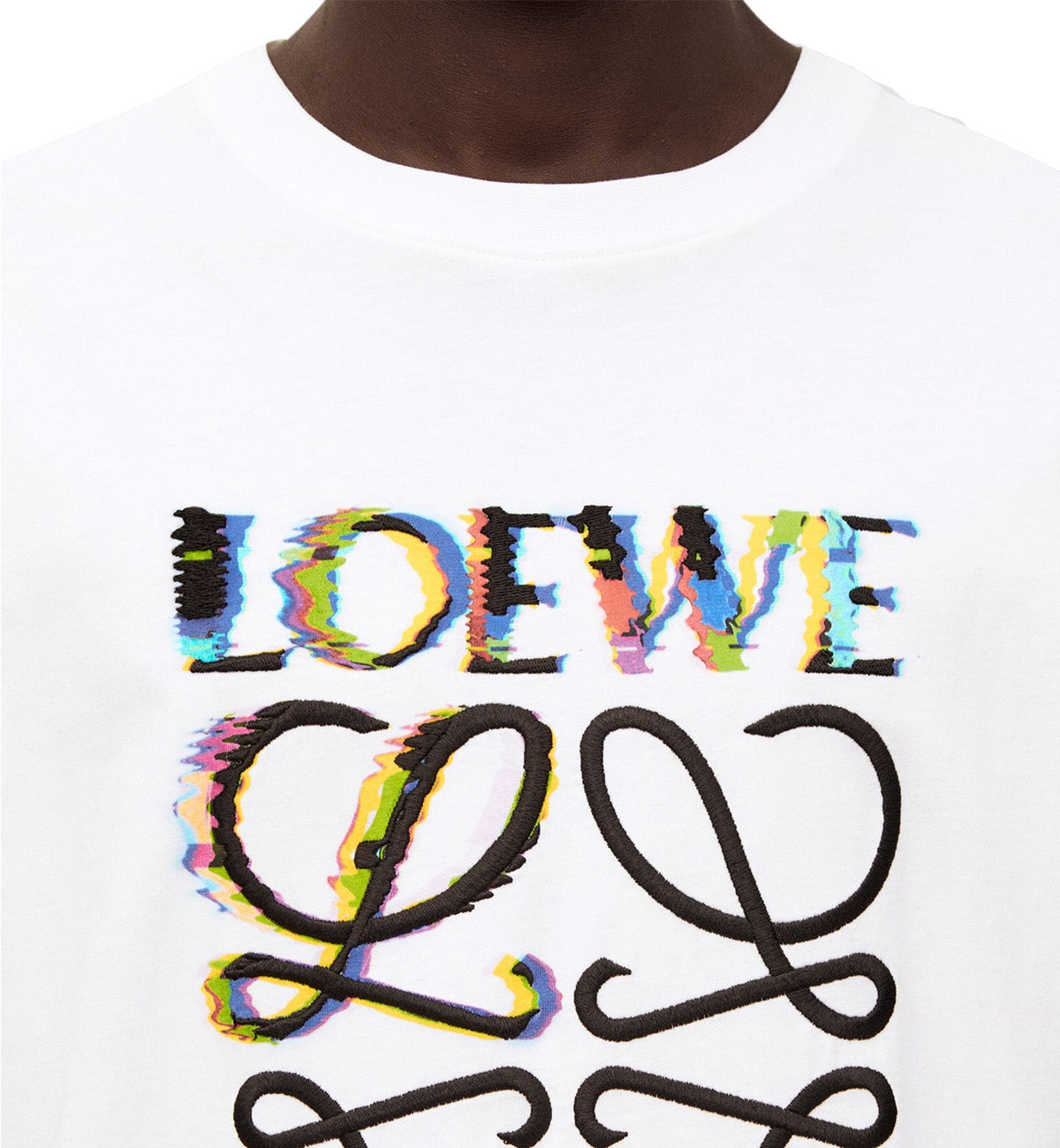 Loewe Glitch Anagram Cotton T-Shirt (White)