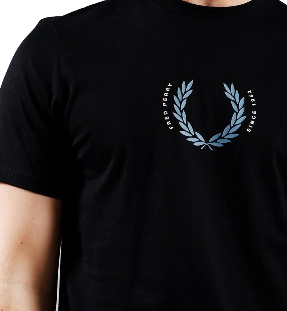 Fred Perry Blue Laurel Wreath T-Shirt (Black)