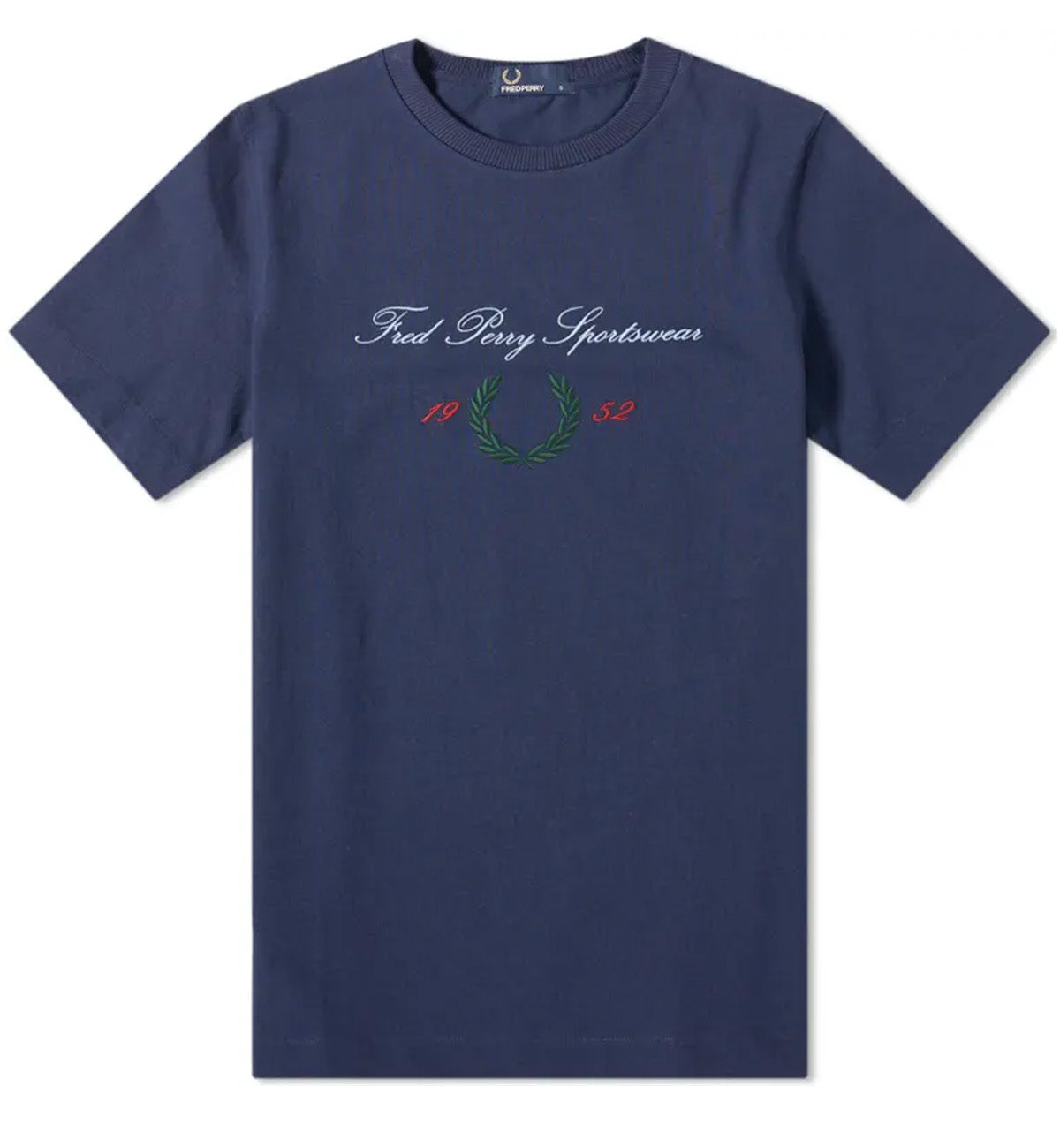 Fred Perry Archive Branded T-Shirt (Carbon Blue)
