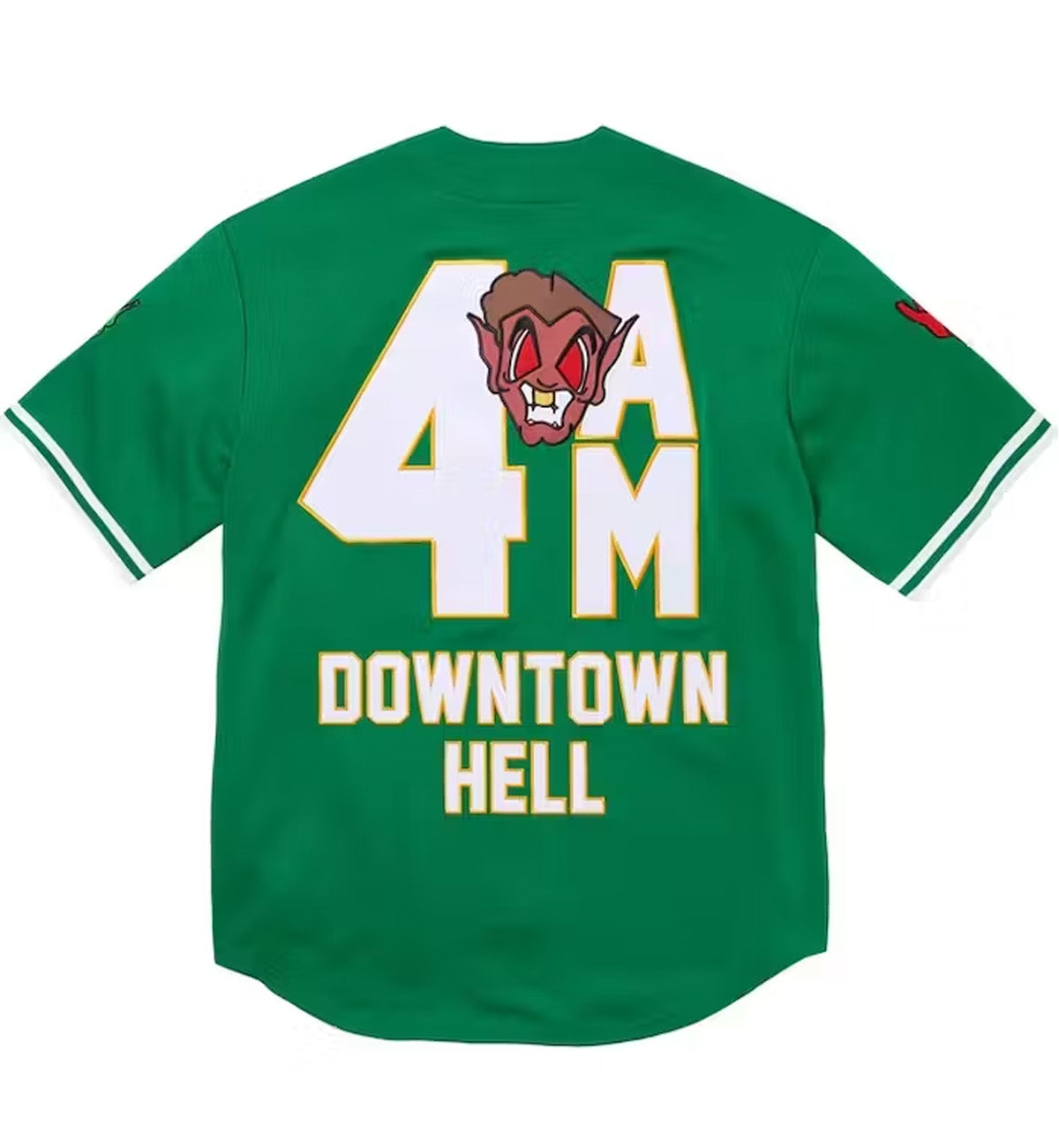 Supreme x Mitchell & Ness Collaboration FW23 DOWNTOWN HELL BASEBALL JERSEY (Green)