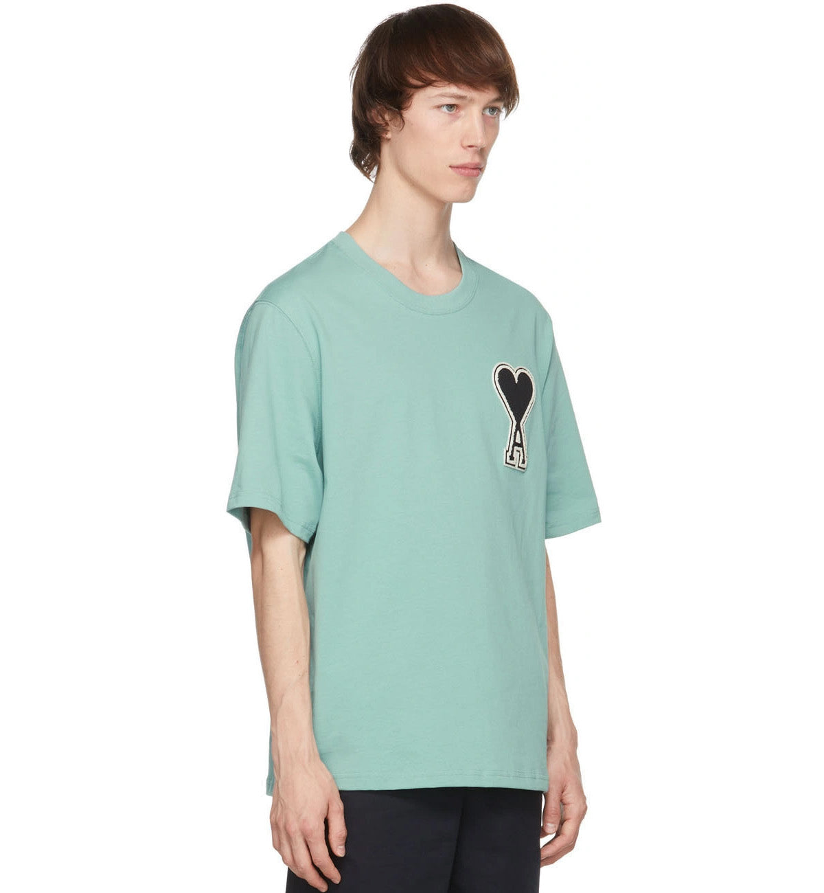 Ami de Coeur Outline Heart T-shirt (Mint Black)