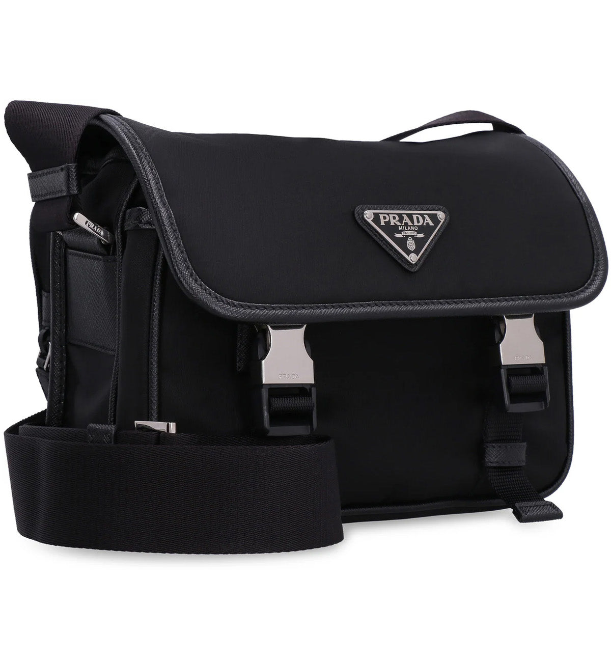 Prada Black Re-Nylon and Saffiano Leather Shoulder Bag (Unisex)