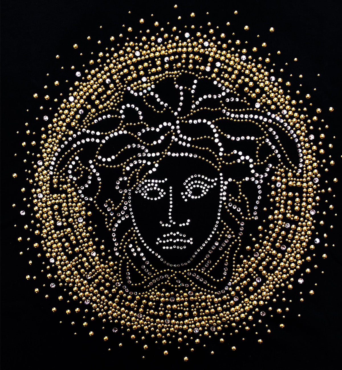 Versace Embellished Medusa Dust Tee (Black)