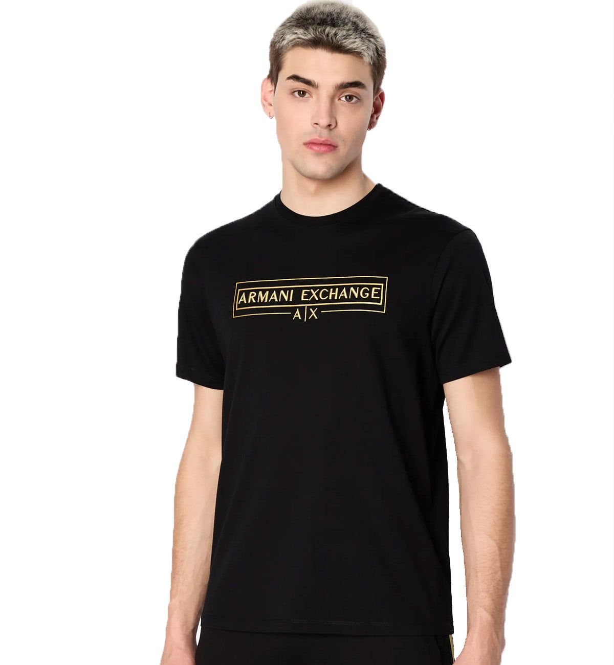 Armani Exchange Regular Fit Box Logo Tee (Black/Gold)