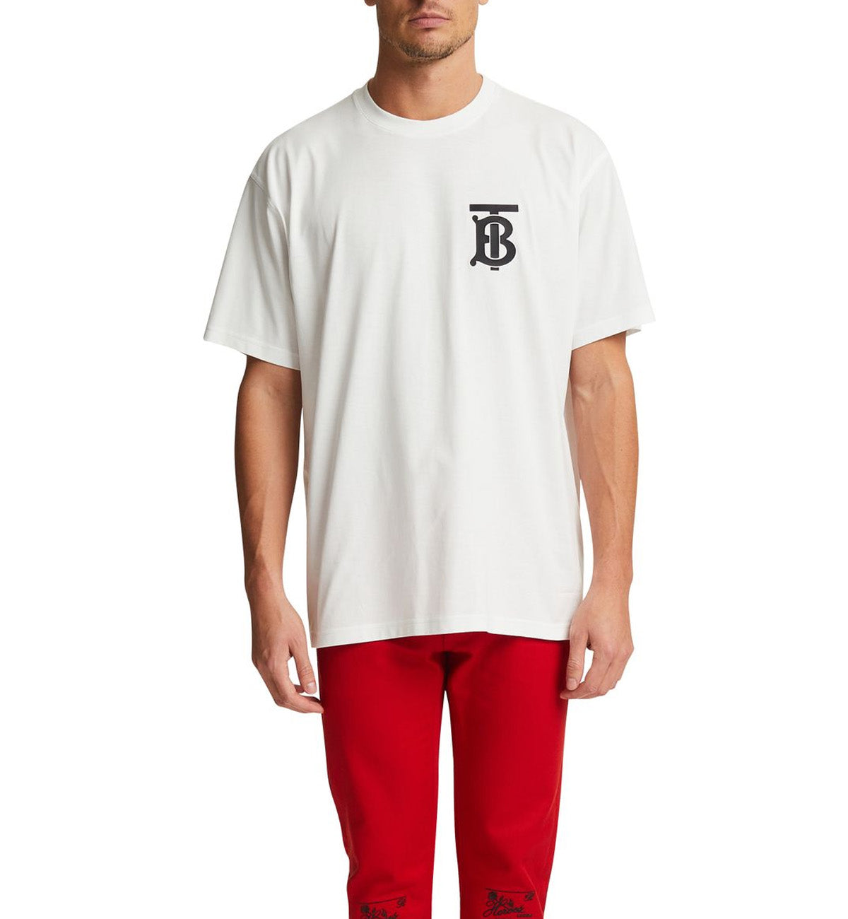 Burberry Monogram Mitif Oversized T-Shirt (White)