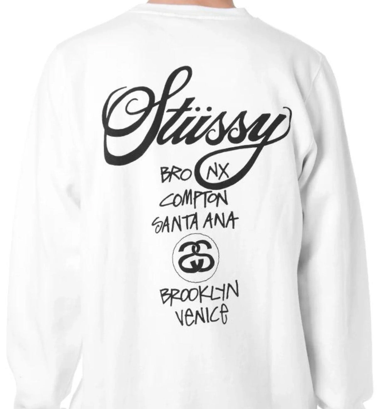 Stussy World Tour Crewneck Sweatshirt (White)