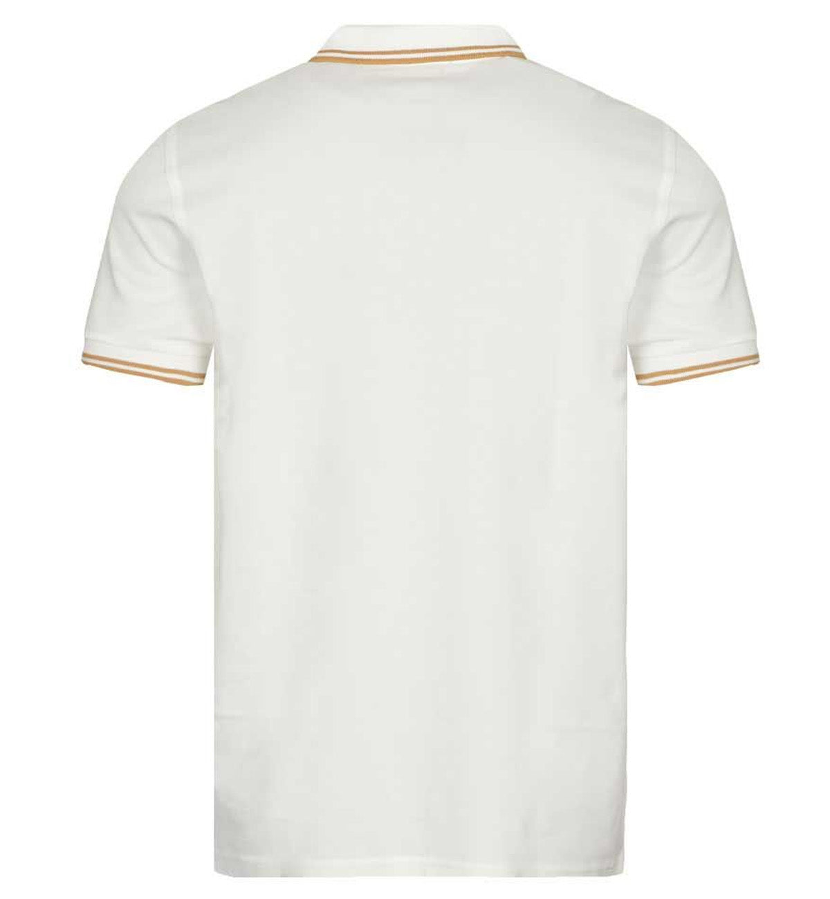Fred Perry Gold Double Stripe White Polo Shirt