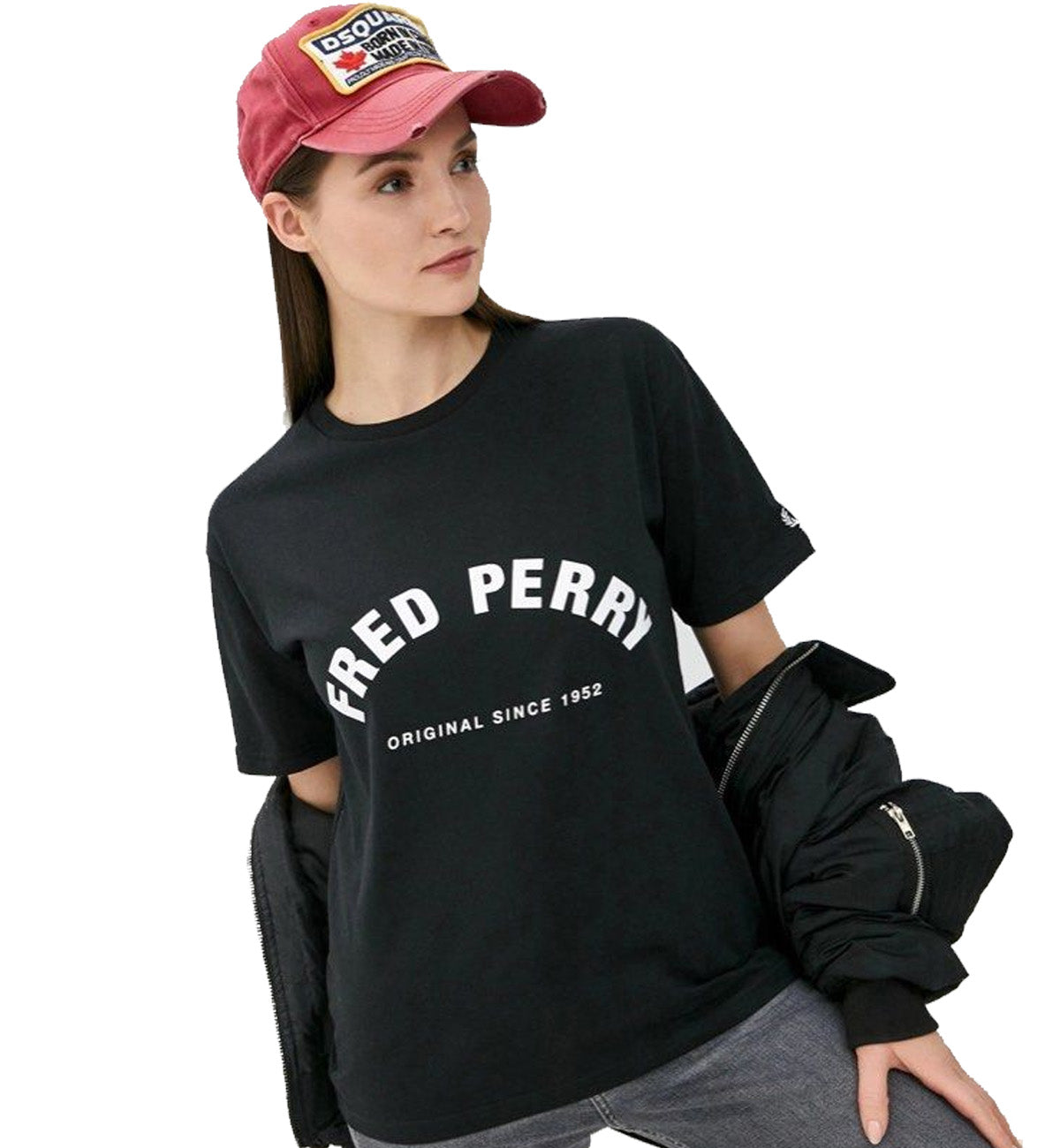 Fred Perry Arch Branded T-Shirt (Navy Blue)