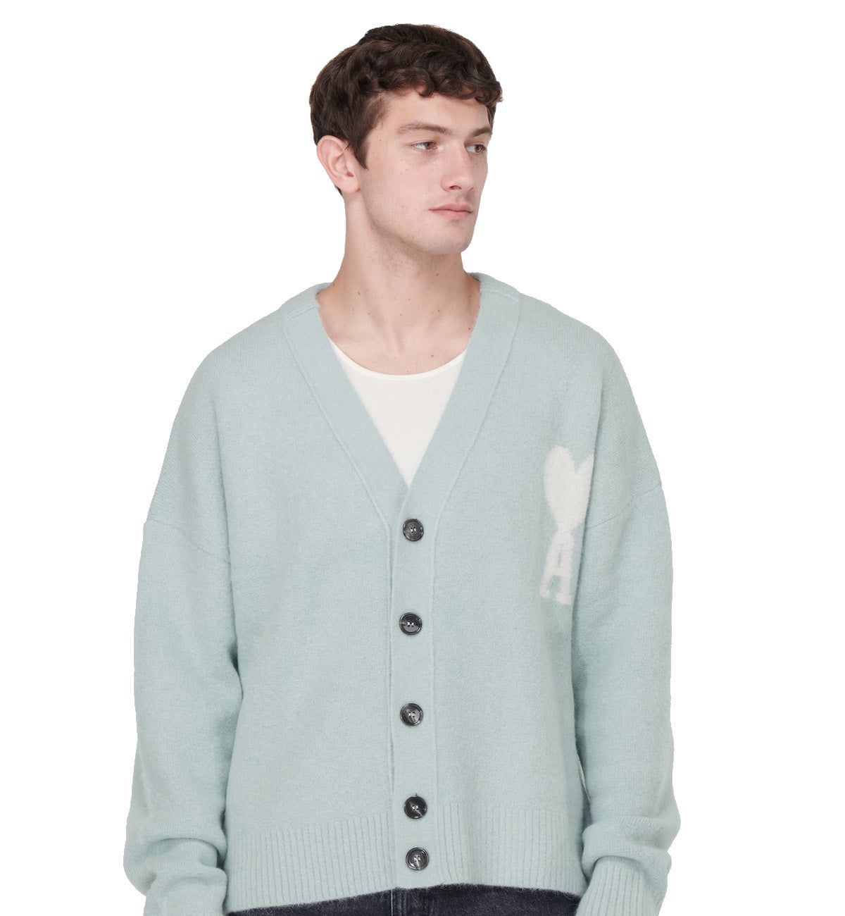 Ami Paris Cardigan Button Jacket (Aquamarine)
