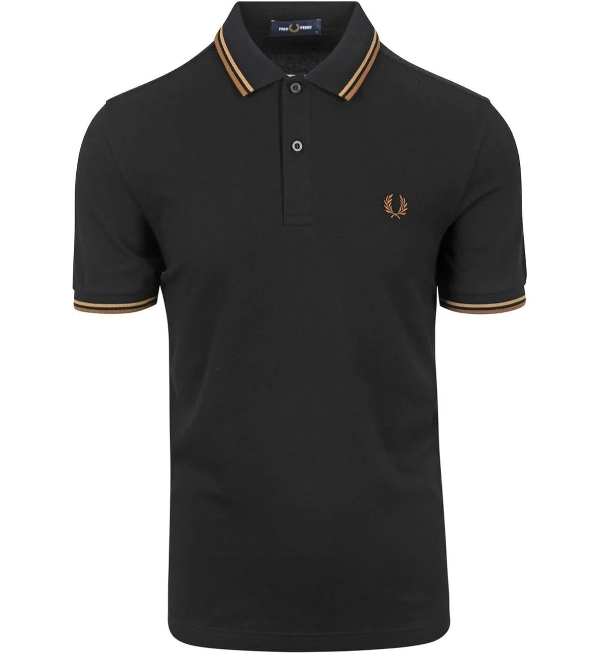 Fred Perry Dark Beige Stripe Black Polo Shirt